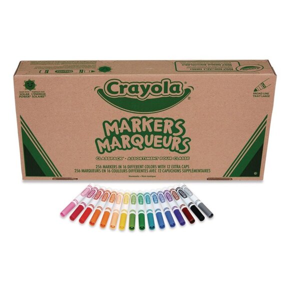 Crayola Markers Bulk Broad Line 16 Assorted Bold Color 256 Carton Classpack New - Picture 1 of 8